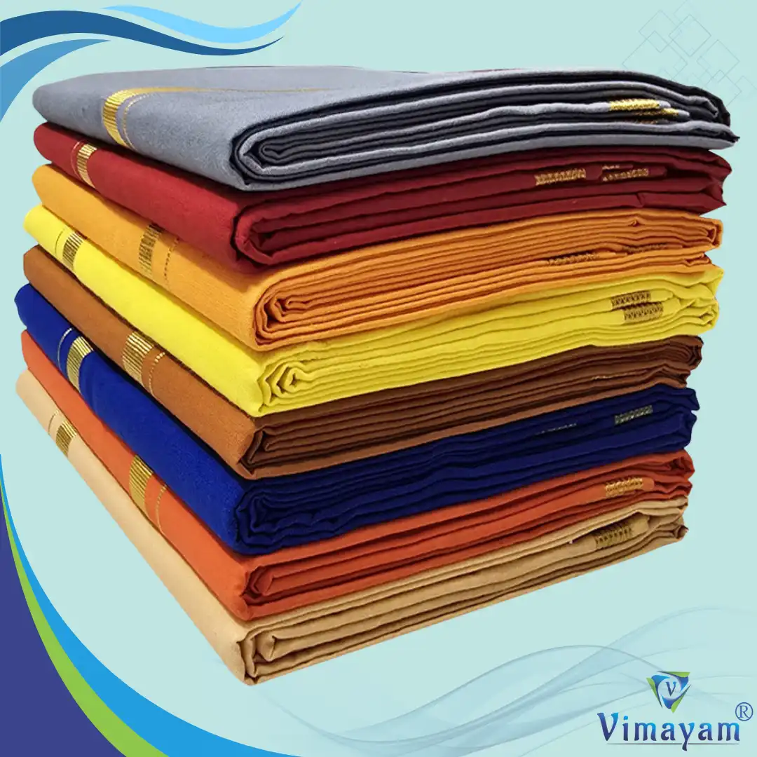 Golden zari border special quality dhoti - Vimayam Dhoties
